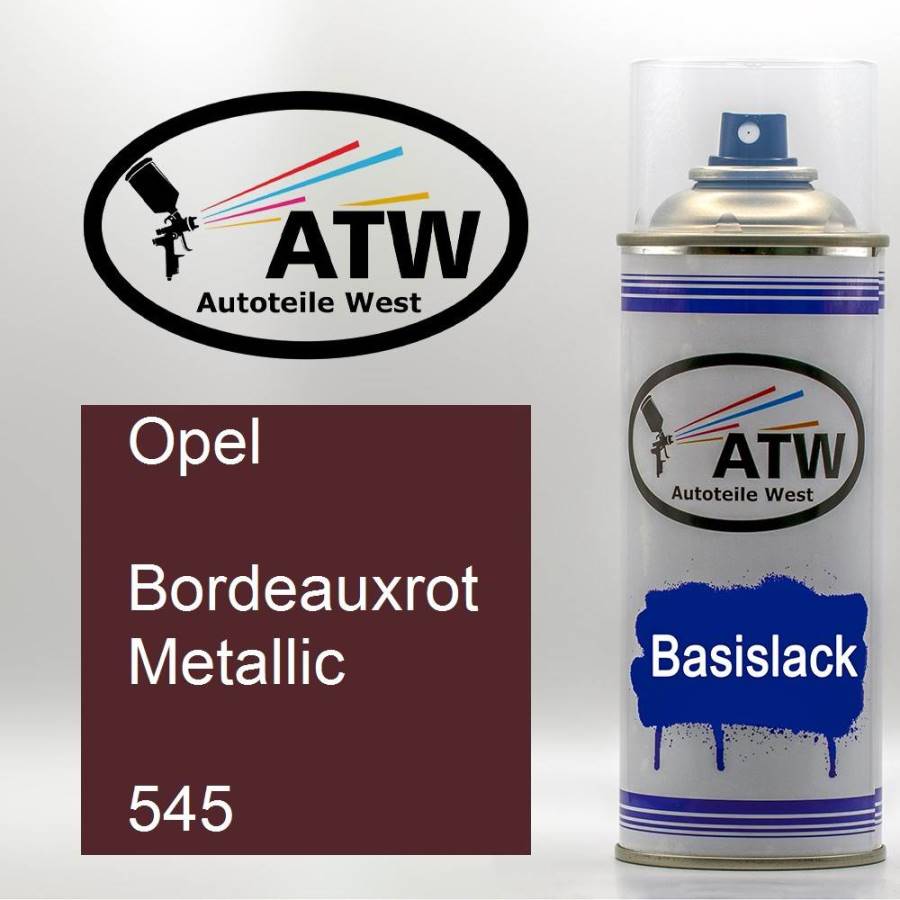 Opel, Bordeauxrot Metallic, 545: 400ml Sprühdose, von ATW Autoteile West.